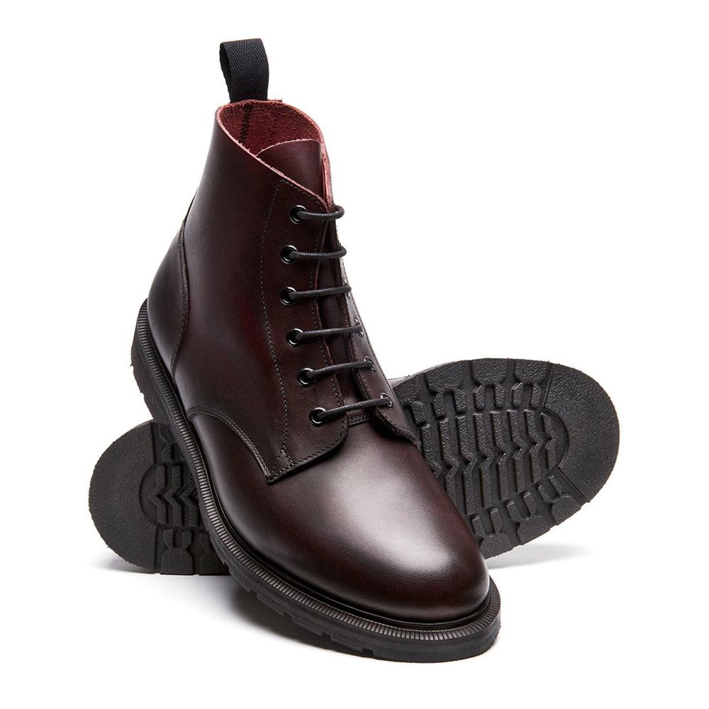 Solovair 6 Eye Men's Derby Boots Burgundy | USA  620-CXLNME