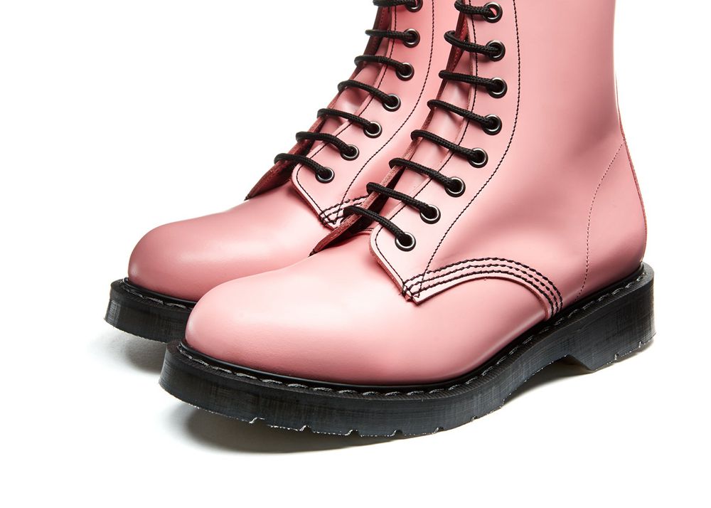 Solovair Hi-Shine 8 Eye Men's Derby Boots Pink | USA  854-XKEDQC