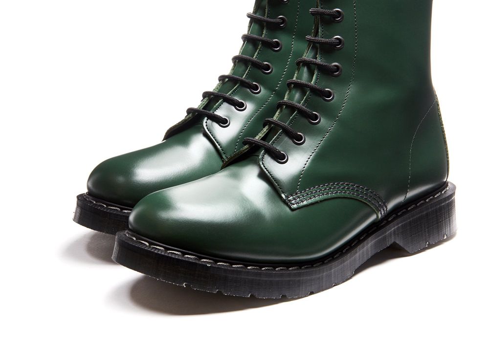 Solovair Hi-Shine 8 Eye Women's Derby Boots Green | USA  027-SYVZFB