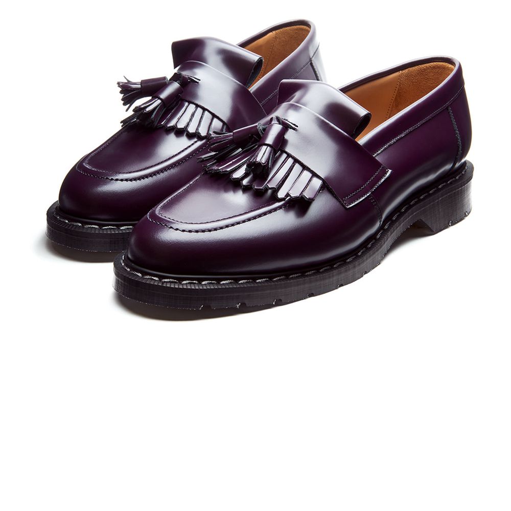 Solovair Hi-Shine Tassel Men's Loafers Purple | USA  470-SAGYLV