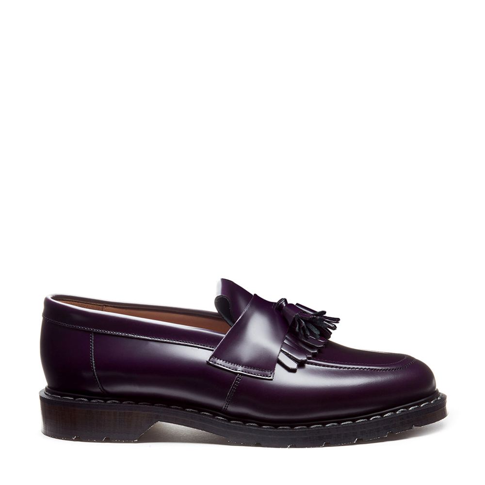 Solovair Hi-Shine Tassel Men\'s Loafers Purple | USA  470-SAGYLV