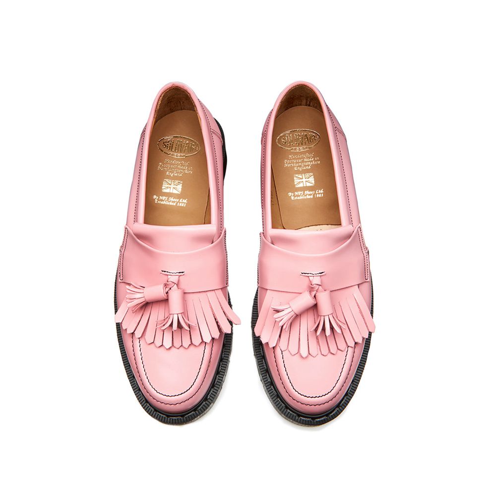 Solovair Hi-Shine Tassel Women's Loafers Pink | USA  193-XTRUDL