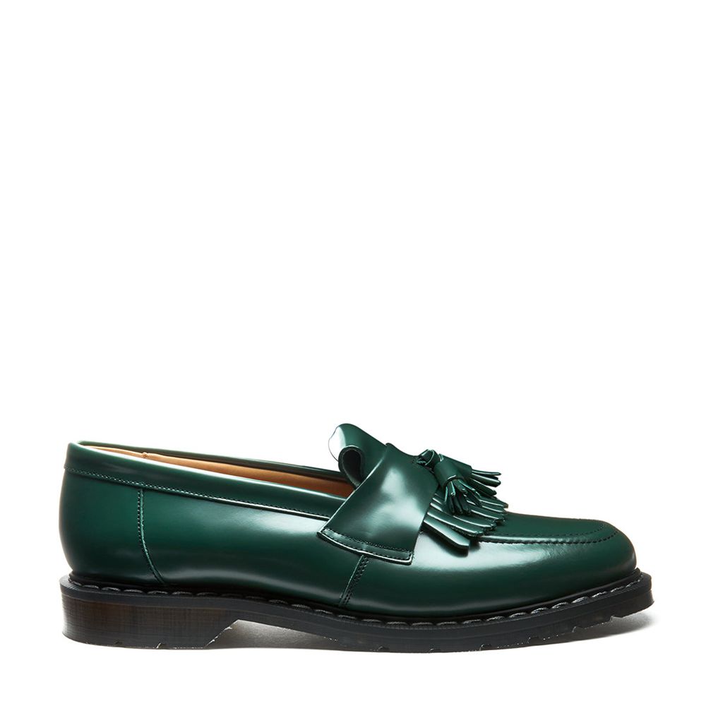 Solovair Hi-Shine Tassel Women\'s Loafers Green | USA  450-EUYTXI