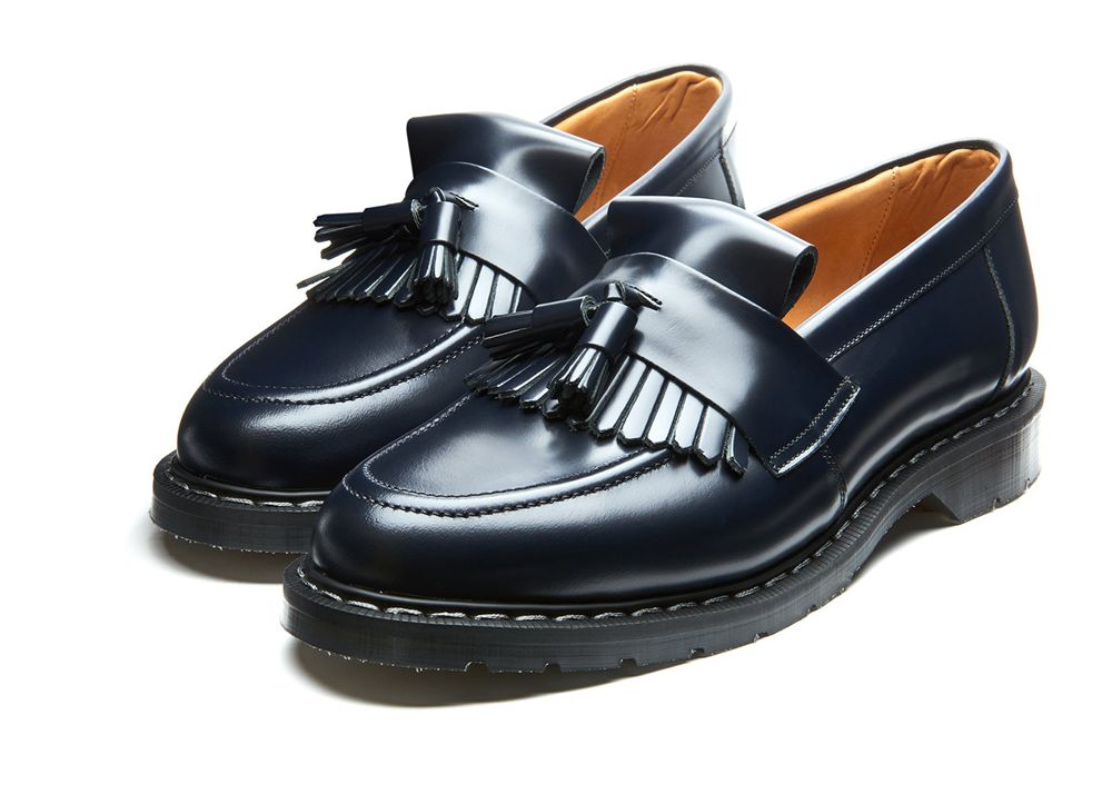 Solovair Hi-Shine Tassel Women's Loafers Navy | USA  923-OKHFDM