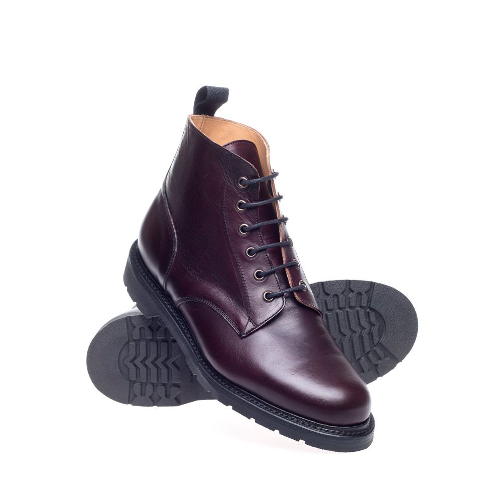 Solovair Horween 6 Eye Men's Derby Boots Burgundy | USA  506-SCHQDE