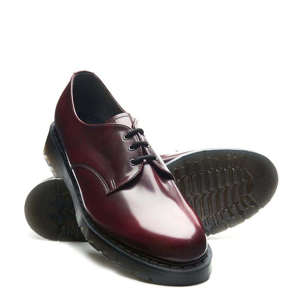 Solovair Rub-Off Vegan Men's Gibson Shoes Burgundy | USA  273-SDARXB