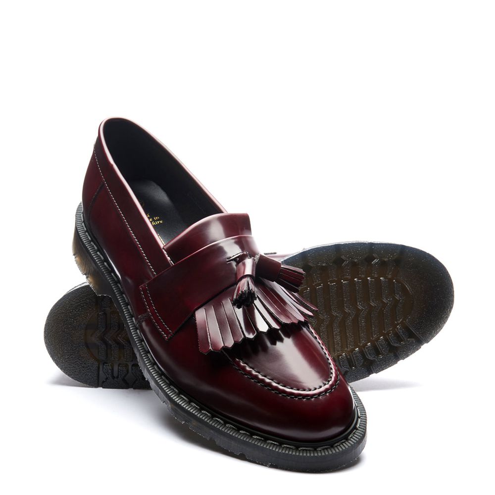 Solovair Rub-Off Vegan Tassel Women's Loafers Burgundy | USA  436-YAFTQC