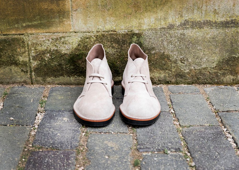 Solovair Suede Men's Chukka Boots Beige | USA  625-YQBTCA