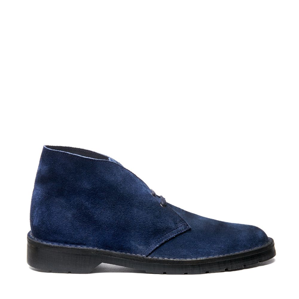 Solovair Suede Men\'s Chukka Boots Navy | USA  591-FEARMW