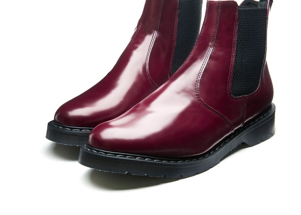 Solovair Vegan Hi-Shine Men's Dealer Boots Burgundy | USA  620-KCNZJS