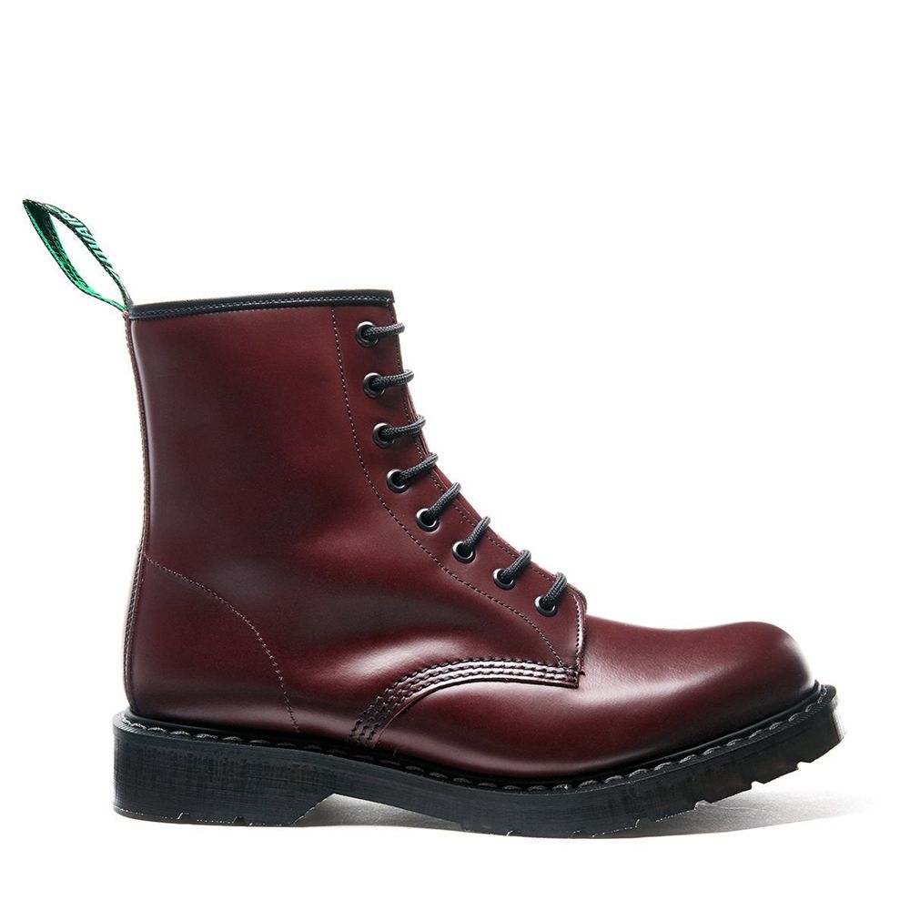 Solovair Hi-Shine 8 Eye Men's Derby Boots Burgundy | USA 208-HEZNJD