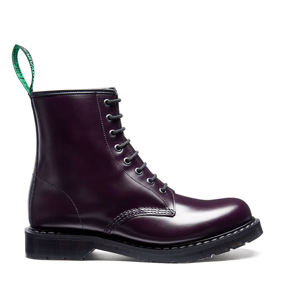 Solovair Hi-Shine 8 Eye Men's Derby Boots Purple | USA 340-BRUKYL